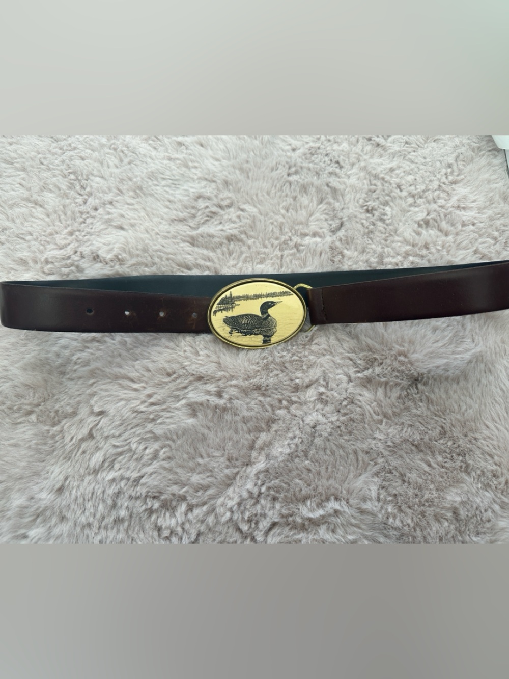 Barlow Vintage Solid Brass Oval Buckle Leather Belt